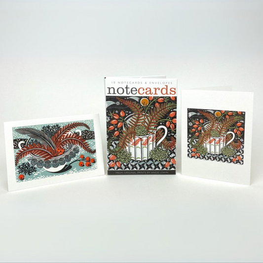Set of 10 Notecards & Envelopes - Fern Cup/Persephone Snow