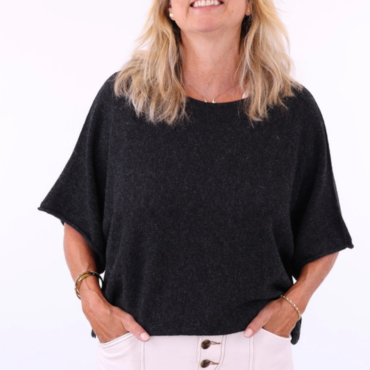 Cashmere Blend Short Tunic - Anthracite