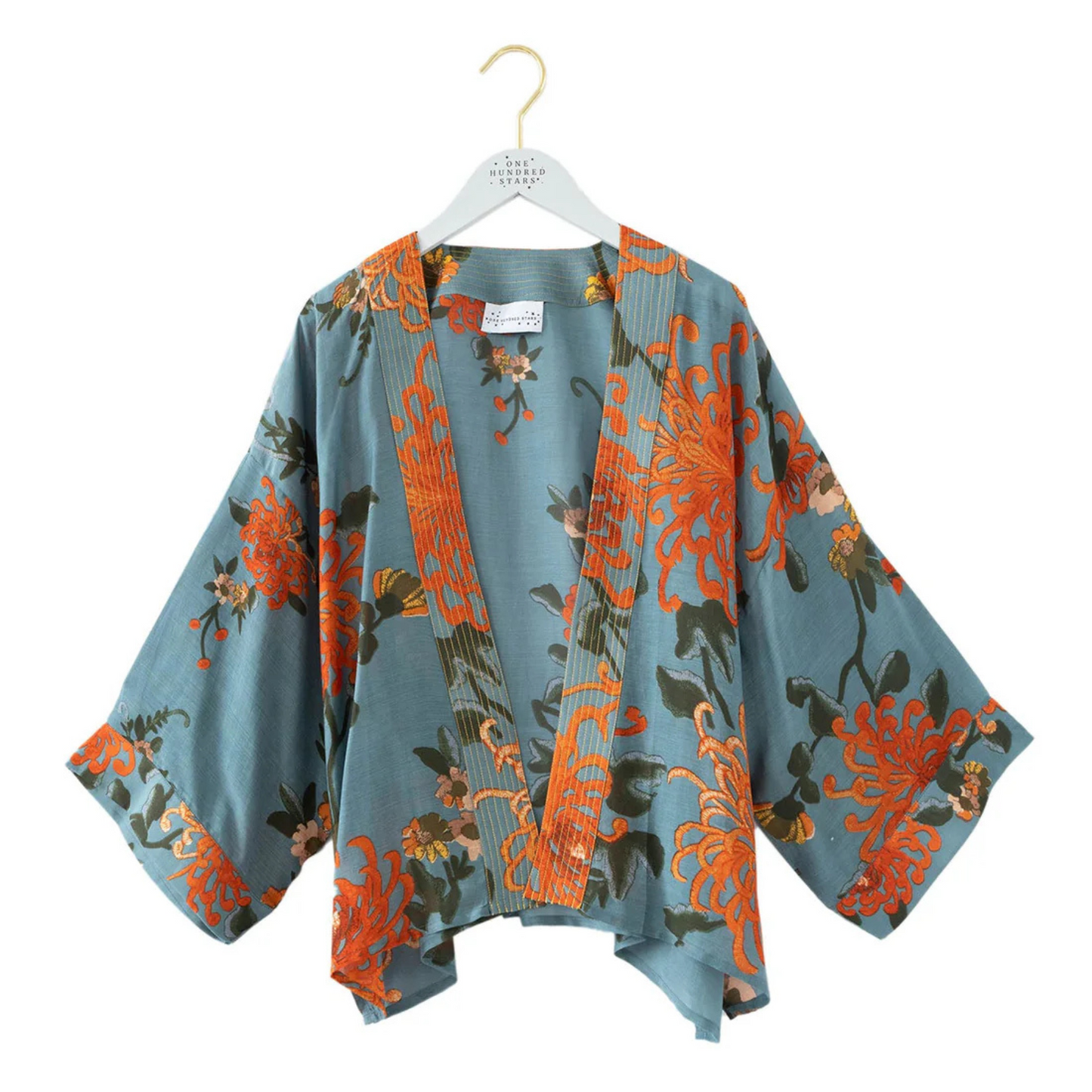 One Hundred Stars Kimono - Chrysanthemum Grey