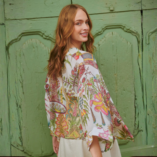 Kimono - Boho Garden Ecru