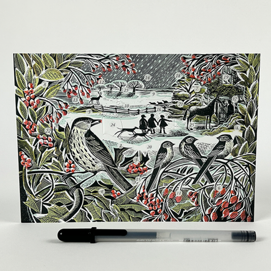 Advent Calendar Greetings Card - Holly Hedge