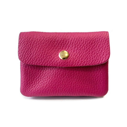 Leather Coin Purse - Fuchsia Pink