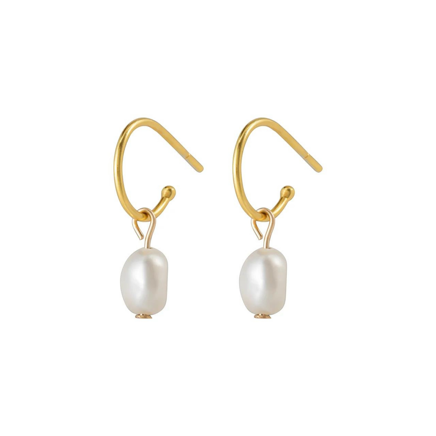 One & Eight Gold Drop Earrings - Pearl