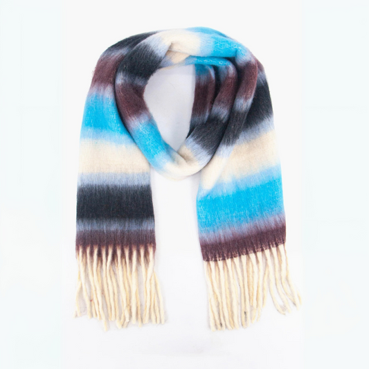 MSH Blanket Scarf - Blue Stripe