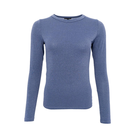 Faye Long Sleeve Top - Blue Shimmer