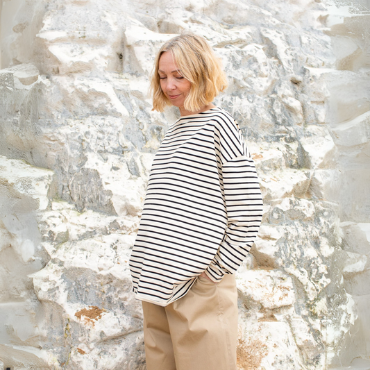 Chalk UK Bryony Top - Black & Cream Stripe