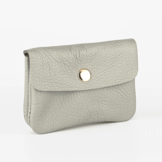 MSH Small Leather Coin Purse - Grey