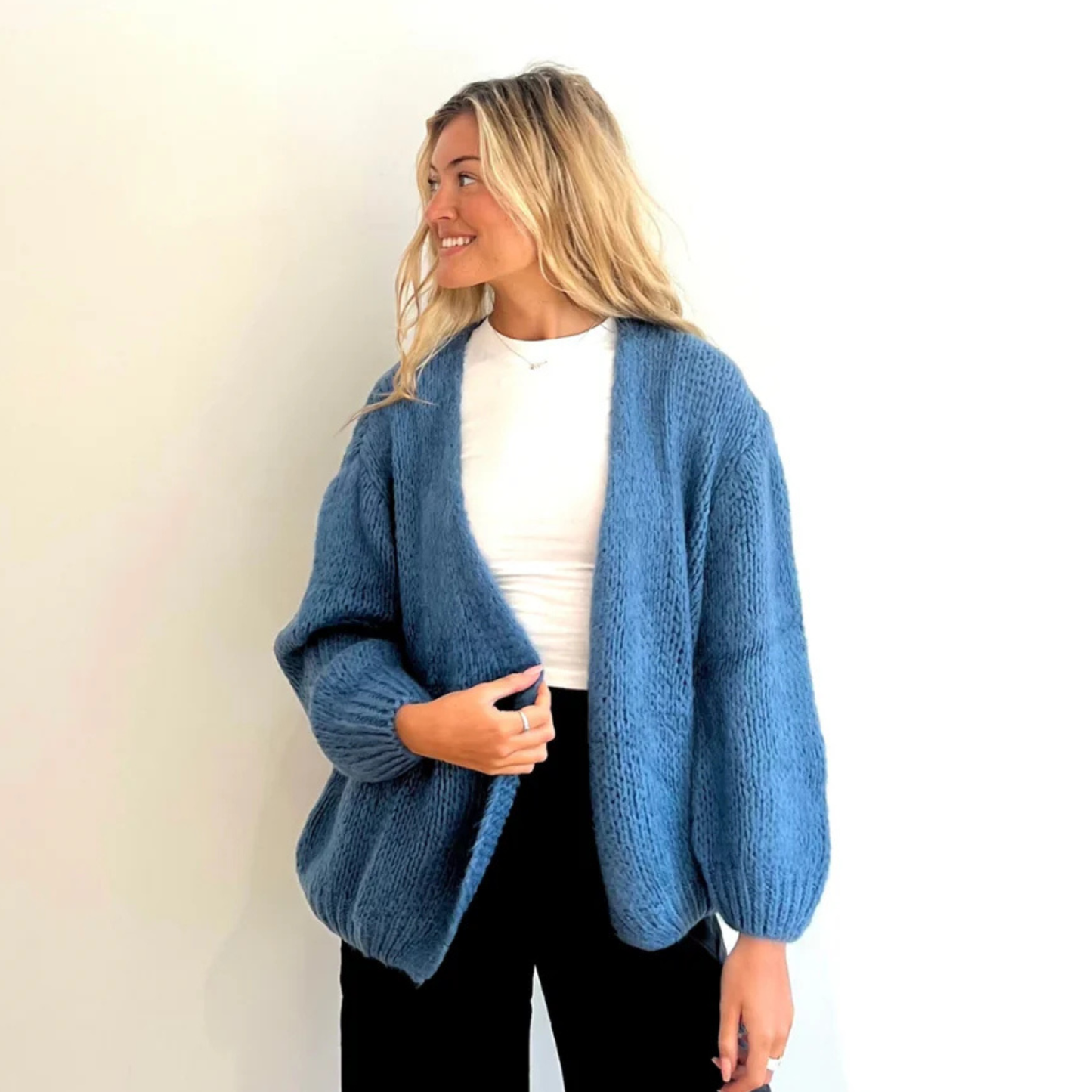 Smila Mohair Cardigan - Denim Blue