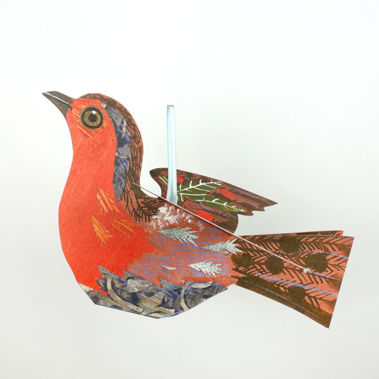 Hanging Greetings Card - Flying Robin