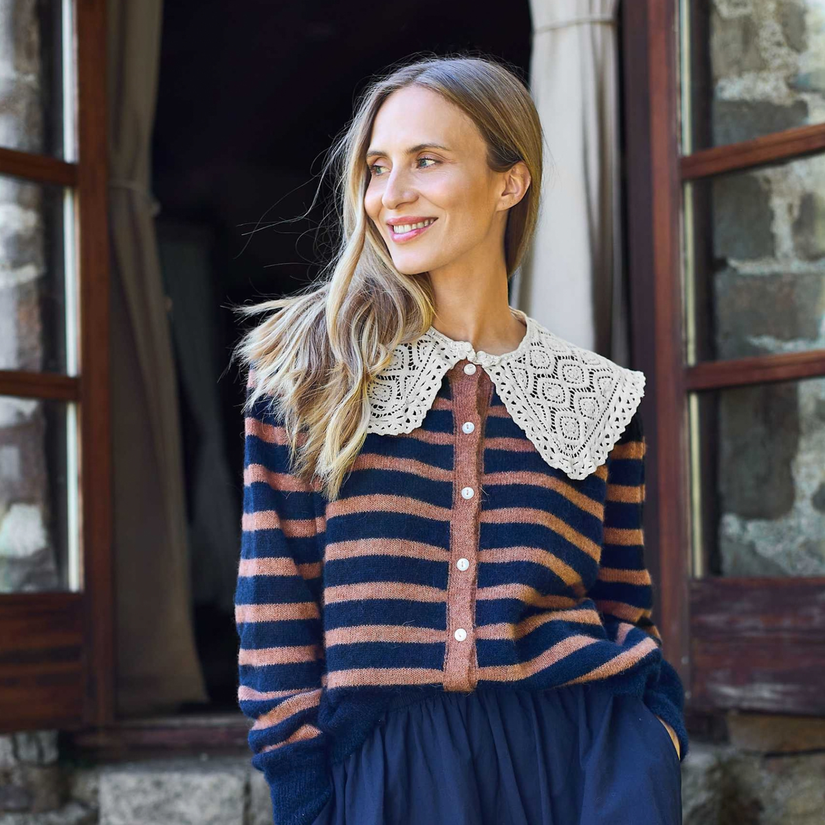 Lilly Tie Collar - Cream