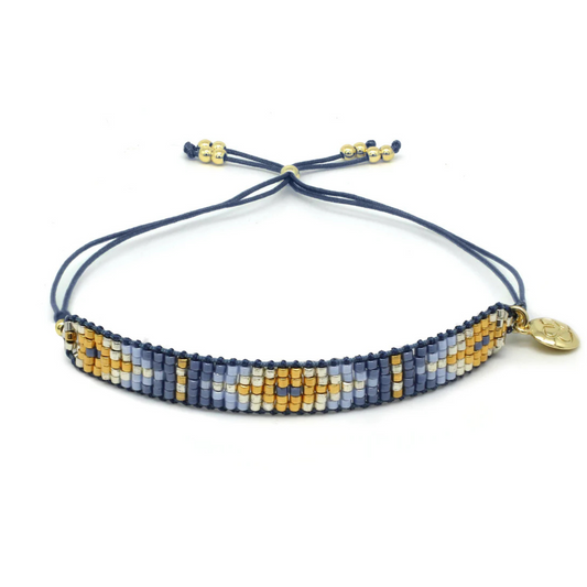 Boho Betty Starlight Beaded Friendship Bracelet - Denim Blue