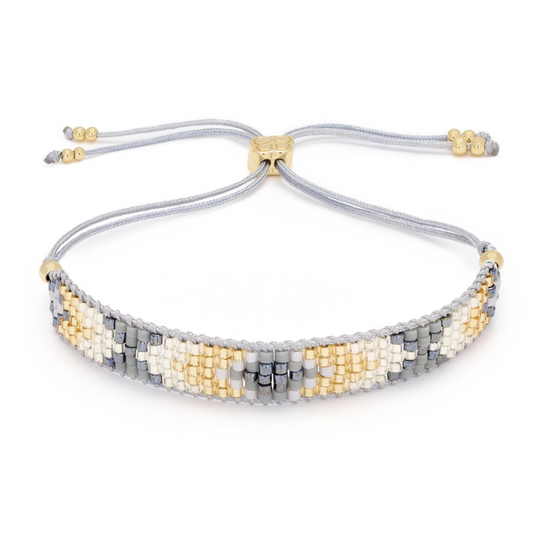 Boho Betty Magic Beaded Friendship Bracelet - Grey & Gold