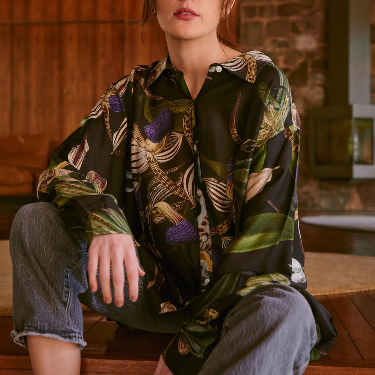 Oversized Shirt - Orchid Black