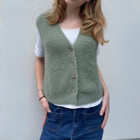 OST London Erika Kid Mohair Vest - Leaf Green