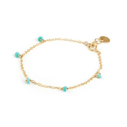 Wanderlust Life Gold Chain Bracelet - Telltale Turquoise