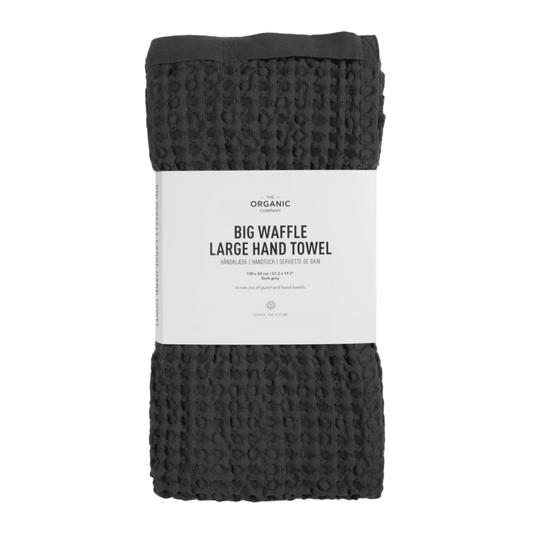 The Organic Company Big Waffle Large Hand Towel - Dark Grey