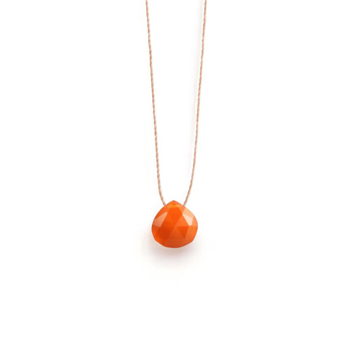 Wanderlust Life Fine Cord Gemstone Necklace - Orange Carnelian