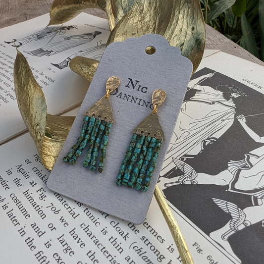 Nic Danning Brass Earrings - Thebes Faience