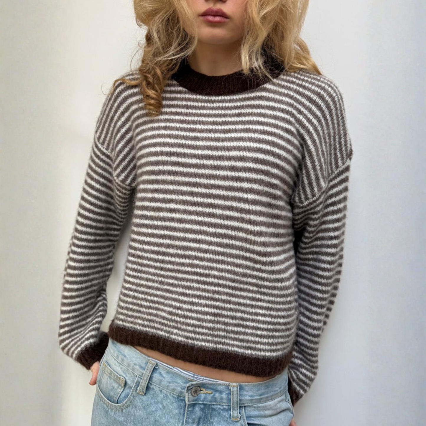 Nanna Striped Jumper - Brown