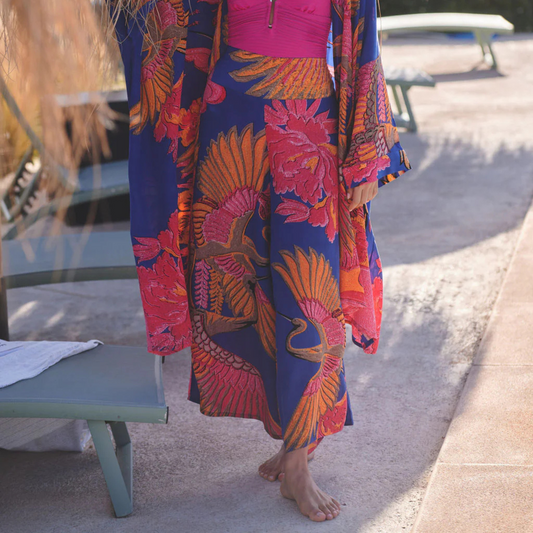 One Hundred Stars Palazzo Pants - Crane Cobalt Blue