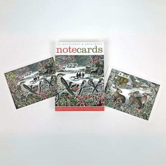 Set of 10 Notecards & Envelopes - Holly Hedge/We Three Hares