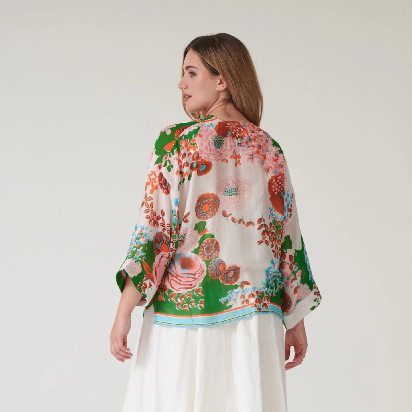 Kimono - Kitsch Bouquet Green
