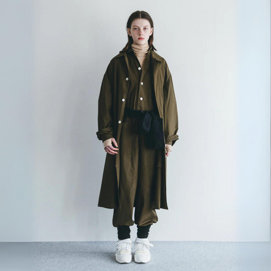 Fog Linen Cotton Riddhi Coat - Khaki