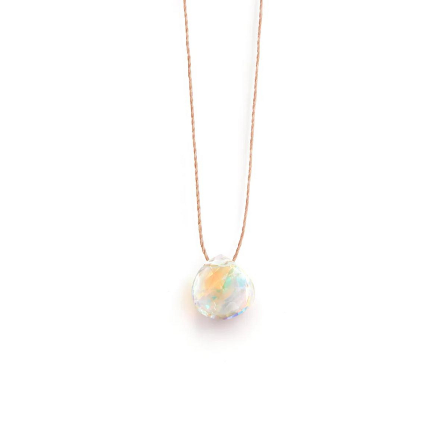 Wanderlust Life Fine Cord Gemstone Necklace - Rainbow Quartz