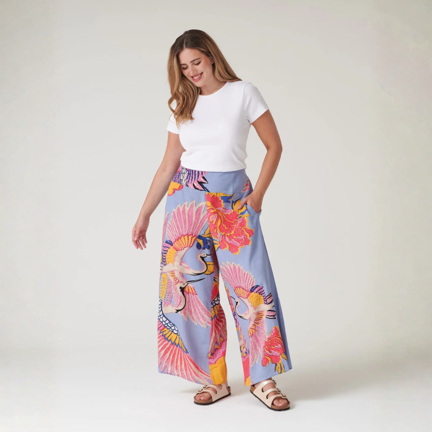 Palazzo Pants - Crane Periwinkle