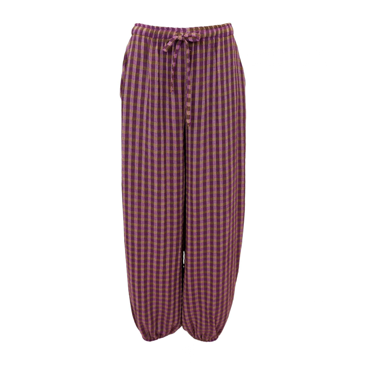 Malle Balloon Trousers - Violet Check