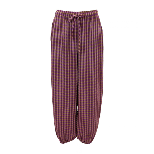 Malle Balloon Trousers - Violet Check