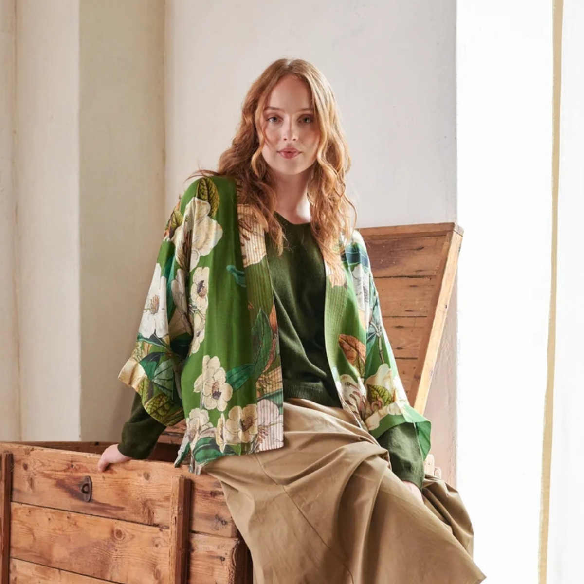 Kimono - Rhodoleia Green
