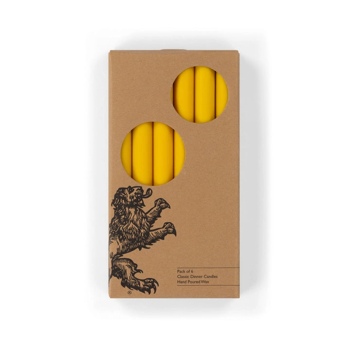 British Colour Standard Dinner Candles - Pack of 6