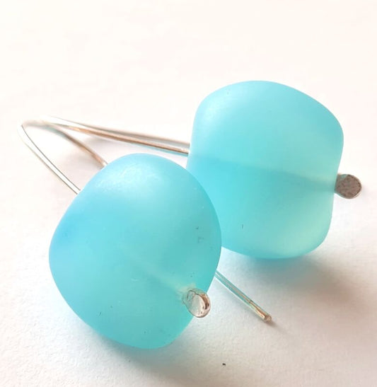 Glass Drop Earrings - Turquoise
