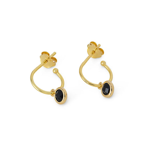 One & Eight Gold Mini Hoop Earrings - Spirit Noir