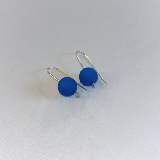 Resin Drop Earrings - Bright Blue