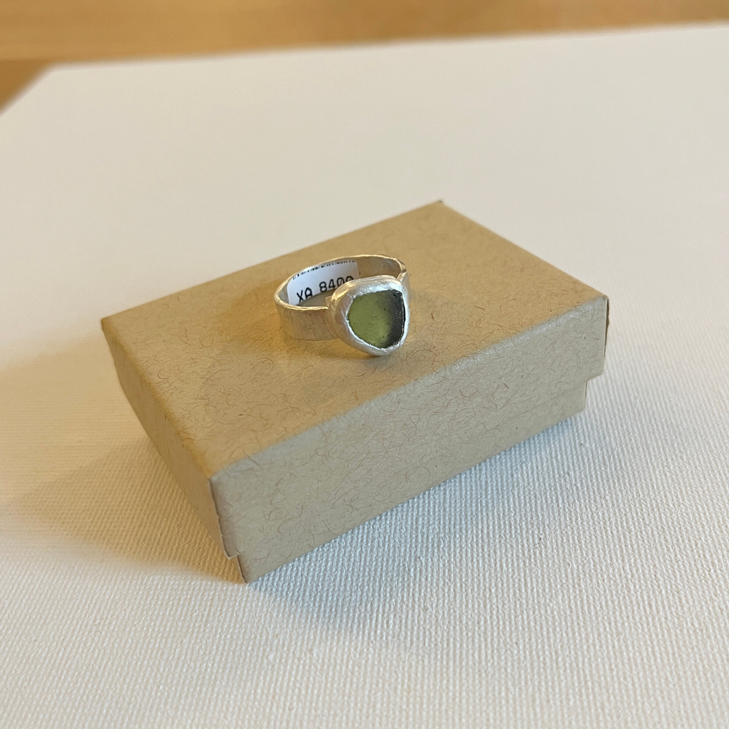 Small Sea Glass Ring - Lime Green