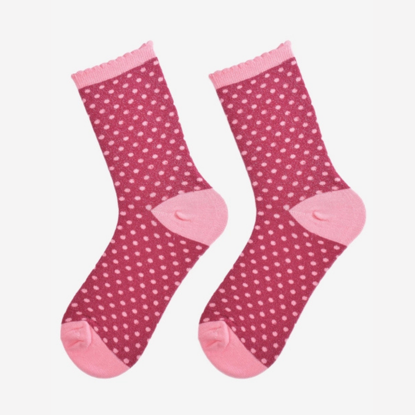 Sock Talk Glitter Socks - Pink and Berry Polka Dots