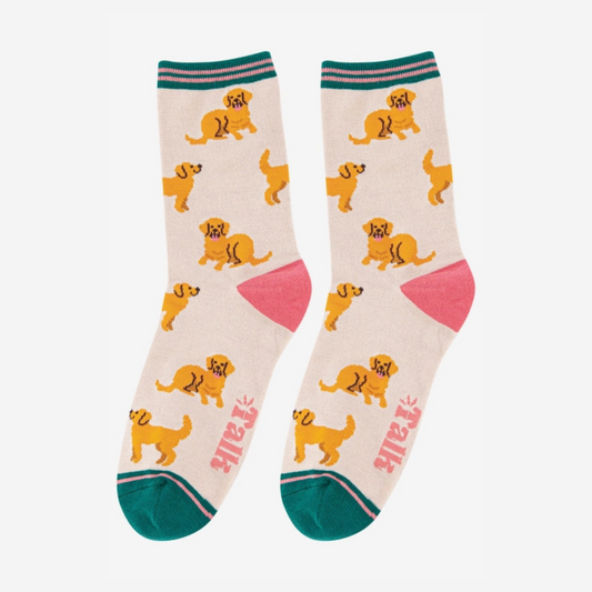 Sock Talk Bamboo Socks - Golden Retriever Dog Print