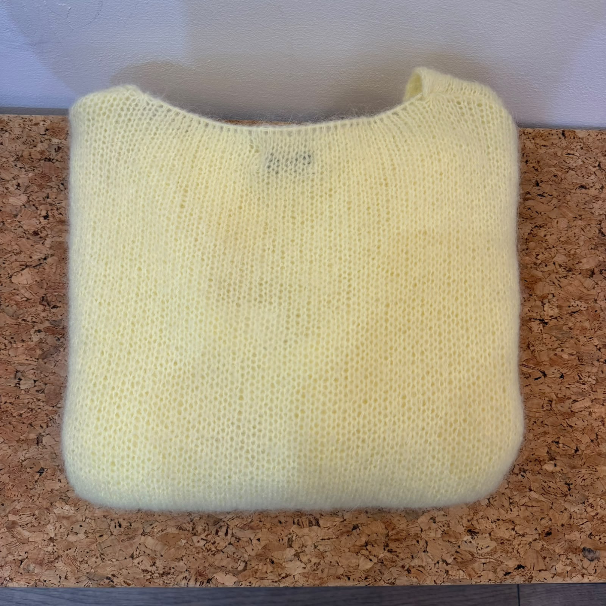 Drop Shoulder Mohair Blend Tank Top - Lemon