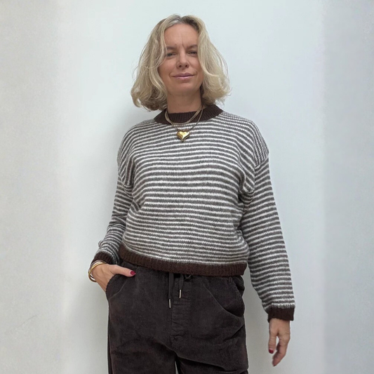 Nanna Striped Jumper - Brown