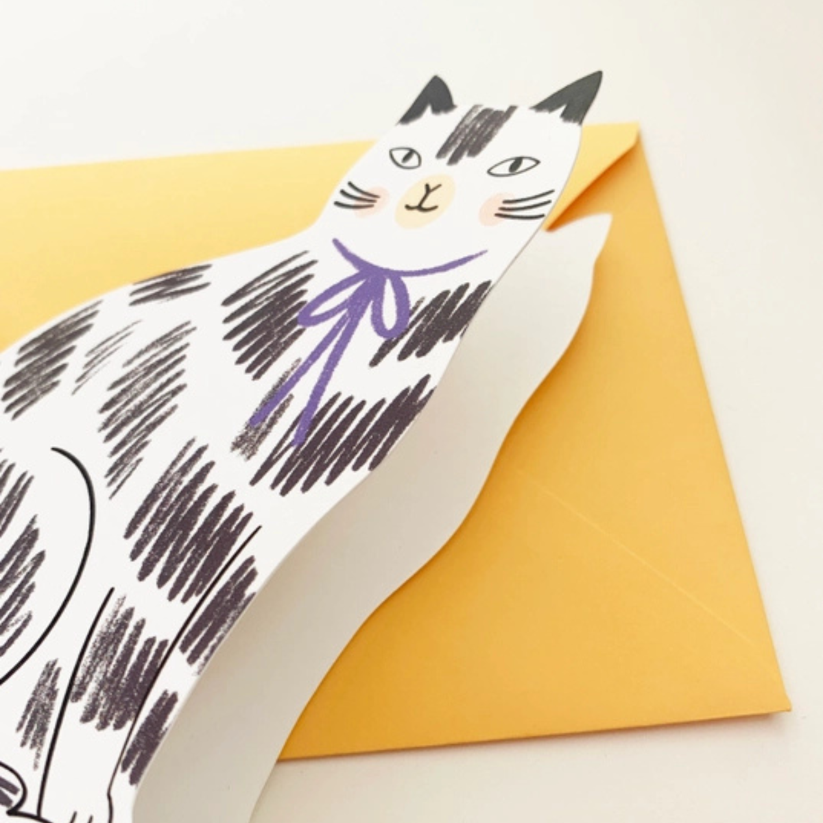 Greetings Card - Sitting Kitty Black