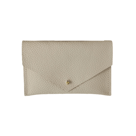 Studio Lowen Pebbled Leather Pouch - Cream White