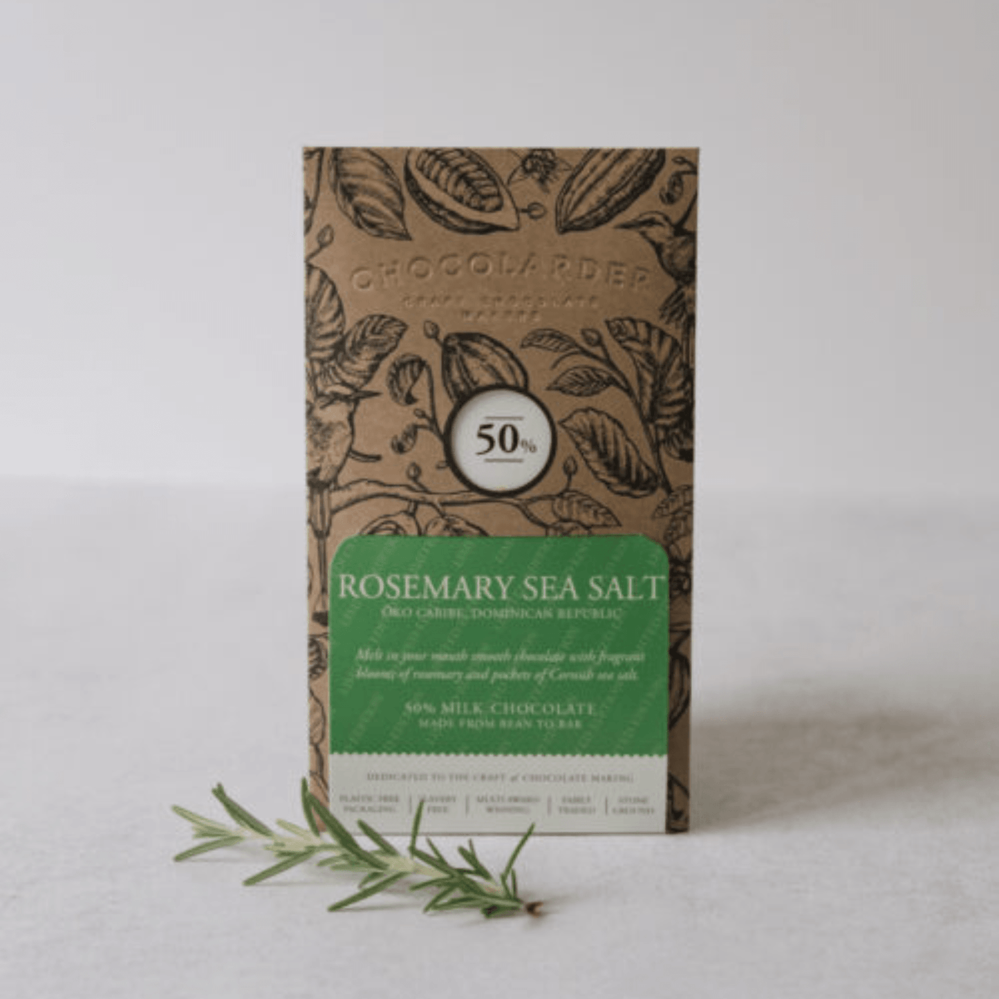 Chocolarder Bar - Rosemary Sea Salt 50% Milk Chocolate