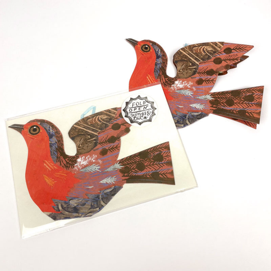 Hanging Greetings Card - Flying Robin