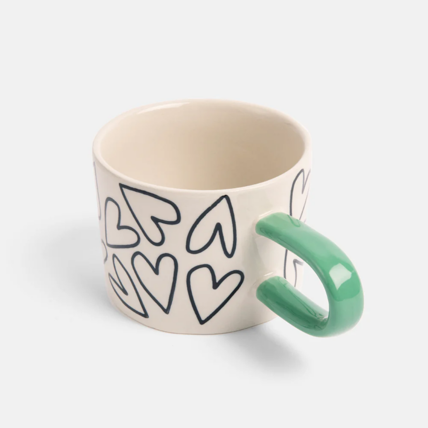 Caroline Gardner Stoneware Mug - Outlined Hearts