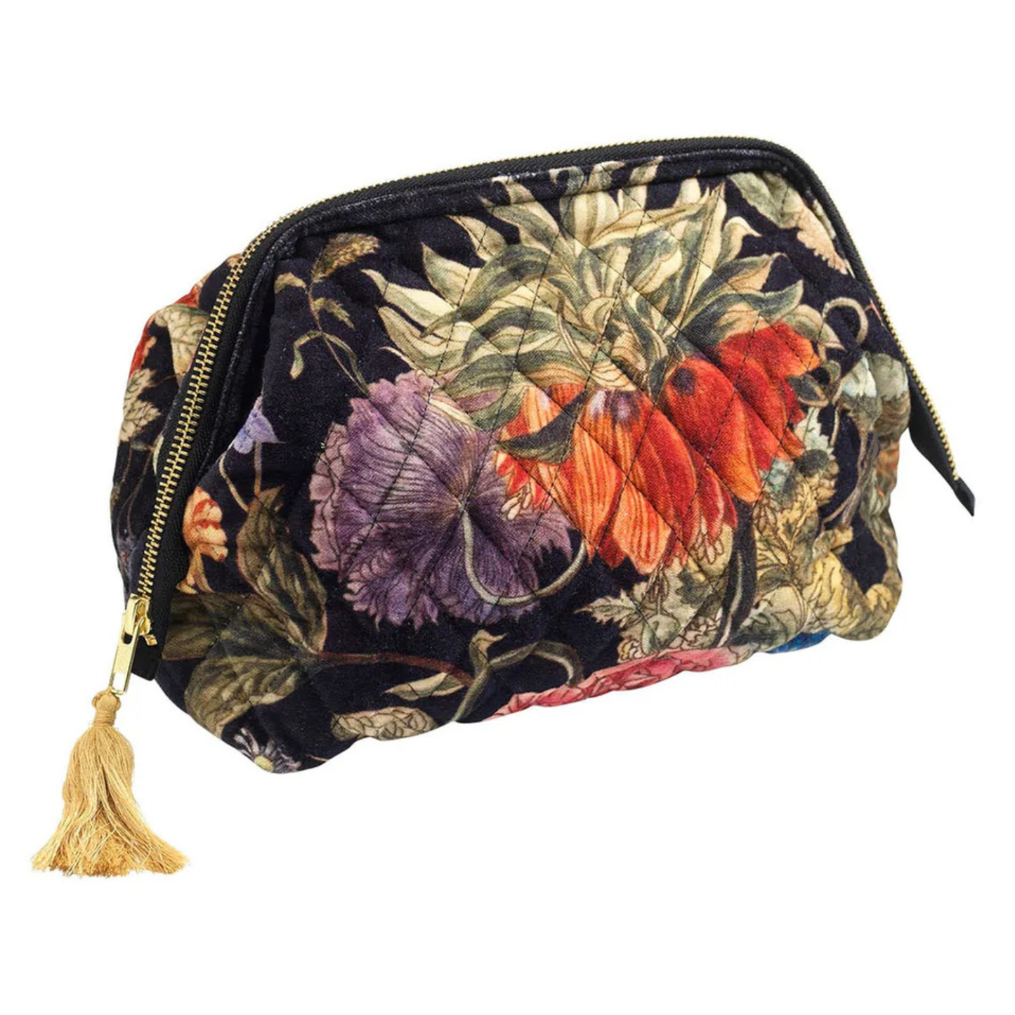 Velvet Pouch Bag - Primula Black