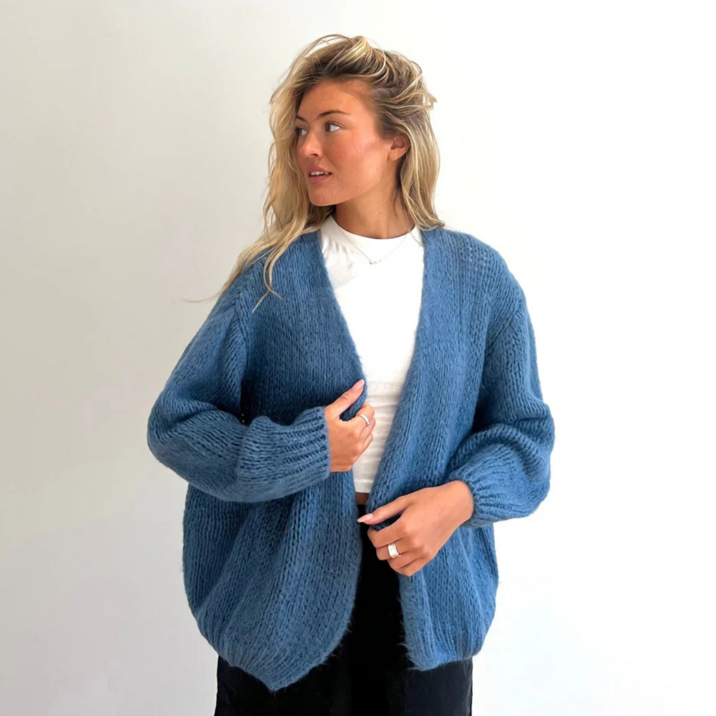 Smila Mohair Cardigan - Denim Blue