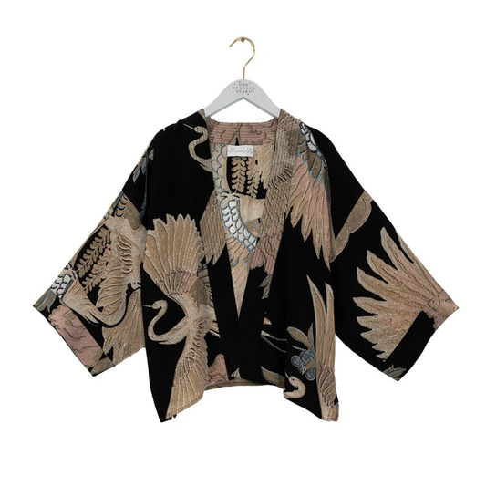 Crepe Kimono - Crane Black