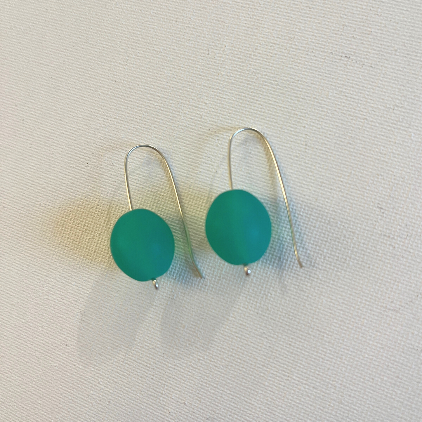 Oval Resin Earrings - Sea Green